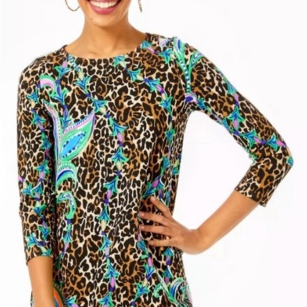 Lilly Pulitzer Brown and Black Graphic Maxi Dress